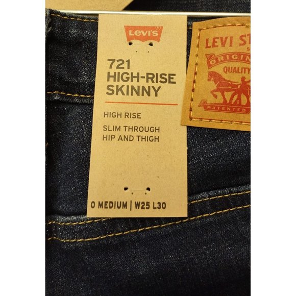 Levi's 721 Women's High-Rise Skinny Jeans Blue Story 0 m W25/L30 - Picture 5 of 6